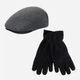 Комплект (кепи + перчатки) мужской Levi`s 957867343 S/M Черный/Серый (1159823206) - изображение 1