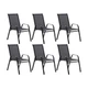 Комплект 6шт. садовых стульев с текстилена Garden Chair Udine SC-092 Черный - изображение 1