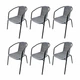 Комплект 6шт. садових стільців зі штучного ротангу Garden Chair Prato SC-039P Сірий - зображення 1