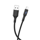 Кабель для зарядки телефону Lightning Apple iPhone HOCO Admirable U79 100см |2.4A| Чорний - зображення 3