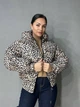 Куртка женская Lady Yep 9006 короткая с капюшоном леопардовый принт на резинке демисезонная 42 бежевая - изображение 2