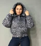 Куртка жіноча Lady Yep 9006 коротка з капюшоном леопардовий принт на резинці демісезонна 44 сіра - зображення 5