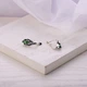 Серебряные Серьги Листочек Вербочки Emerald - изображение 4