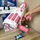 Пистолет мыльных пузырей автоматический Bubble Gun Bazooka генератор мыльных пузырей аккумуляторный бело-розовый - изображение 2