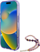 Etui Guess Hardcase IML Flowers With Pearl Strap MagSafe do Apple iPhone 16 Pro Max Purple (GUHMP16XHFWBRCESU) - obraz 4