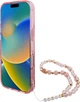 Etui Guess Hardcase IML Flowers With Pearl Strap MagSafe do Apple iPhone 16 Pro Max Pink (GUHMP16XHFWBRCESP) - obraz 4