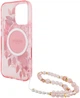 Etui Guess Hardcase IML Flowers With Pearl Strap MagSafe do Apple iPhone 16 Pro Max Pink (GUHMP16XHFWBRCESP) - obraz 6