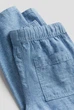 Брюки без застежки из льняной ткани синие H&M 92см (400099098) - изображение 2