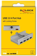 USB-хаб Delock External USB 3.0 4 Port з фіксуючим гвинтом (4043619640461) - зображення 4