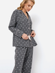 Piżama (koszula + spodnie) Aruelle Joy pajama long L Szara (5905616143255) - obraz 3