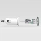 Адаптер автомобільний зарядний пристрій REMAX Mini RCC-201 2USB 2.1A White - зображення 4