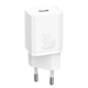 Мережевий зарядний пристрій Baseus 30W Super Si Quick Charger 1C PD3.0 30W Type-C 3A Білий - зображення 1