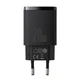 Мережевий зарядний пристрій Baseus 20W Compact Quick Charger QC3.0+PD3.0 20W USB+Type-C 3A Чорний - изображение 1