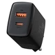 Мережевий зарядний пристрій Baseus 20W Compact Quick Charger QC3.0+PD3.0 20W USB+Type-C 3A Чорний - изображение 3