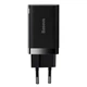 Мережевий зарядний пристрій Baseus 30W Super Si Pro Quick Charger QC3.0+PD3.0 30W USB+Type-C 3A Чорний - зображення 5