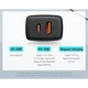 Мережевий зарядний пристрій Baseus 20W Compact Quick Charger QC3.0+PD3.0 20W USB+Type-C 3A Чорний - изображение 10