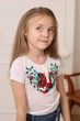 Футболка для дівчинки з вишивкою маків Piccolo 128см Біла - изображение 2