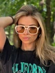 Солнцезащитные очки No Brand авиатор Daily имиджевые бежевые с белым - изображение 4