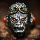 Кольцо Сунь Укун винтажный стиль серебристое кольцо в виде человека обезьяны аниме фильма размер безразмерное - изображение 4