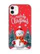 Матовый красный чехол на iPhone 11 :: Снеговик (новогодний принт 152) - изображение 1