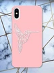 Матовий рожевий чохол на iPhone X / Xs Колібрі принт 123 - зображення 1