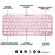 Клавіатура бездротова Logitech MX Keys Mini Wireless Illuminated UA Rose (920-010500) Рожевий - зображення 5