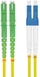 Patchcord światłowodowy Helos złącze dupleksowe E2000/APC (LSH) do LC Wielokolorowy 2 m (4005938546619) - obraz 1