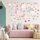 Вінілові наклейки Акварельні хмари місяць зірочки квіти Набір ХL 1100х1500 мм матова - зображення 1