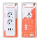 Розетка двійник із заземленням Voltronic F-103 White, 2 розетки+2xUSB+1xType-C, 2500W, 10A, 110-250V - зображення 2