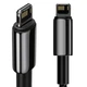 Дата кабель Baseus Tungsten Gold USB to Lightning Cable 2.4A (1m) (CALWJ-0) Black - зображення 3