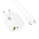 Сетевое зарядное устройство Hoco CS55A Surplus PD30W+QC3.0 (1USB-A/1C) + кабель Type-C to Lightning White - изображение 4