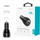 Автозарядка Choetech 2xUSB 63W (USB-C+USB-A) PD45W+QC3.0 18W Black (TC0010-BK) - зображення 3