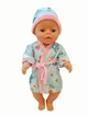 Одежда для куклы Беби Бона / Baby Born 40-43 см халат шапочка голубой 8885 - изображение 2