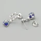 Сережки з кристалами Swarovski 48891 розмір 25х11 мм колір сапфір вага 3.1 г позолота Біле Золото - зображення 2
