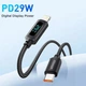 Кабель Essager Enjoy LED Digital Display USB Charging Cable Type C to Lightning 29W 1m EXCTL-XY01-P Black - изображение 2