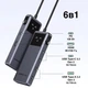 Хаб UGREEN Uno 6в1 перехідник / USB-хаб до 10 Гбіт/с з дисплеєм зі смарт-статусом: HDMI + USB Type-C (2 шт.) + USB Type-A (2 шт.) + PD 100 Вт, сірий (97138290) - зображення 2