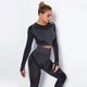 Спортивний жіночий костюм Soft NAKED (рашгард, легінси) з сіточкою для фітнесу та йоги Дихаючий XS-S Сірий (4603_4602S) - зображення 5