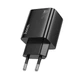 Адаптер мережевий HOCO Fundador N56, 2 USB, 2Type-C, QC, чорний - изображение 1