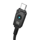 USB-кабель на Type-C з підсвічуванням Baseus Unbreakable Aramid Series Fast Charging (1м, 100W, 6A). Black - зображення 2