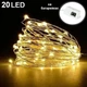 Гірлянда роса на батарейках мідний провід 20 Led Strip String Warm White - изображение 1