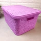Великий ажурний рожевий кошик для зберігання з кришкою 10л Efe plastics - зображення 6