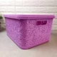Великий ажурний рожевий кошик для зберігання з кришкою 10л Efe plastics - зображення 8