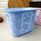 Высокая голубая ажурная корзинка без крышки 3.5л для хранения вещей - изображение 4