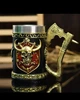 Кружка череп с рогами в готическом стиле панк, чашка в 3D стиле, с ручкой в виде топора, цвет черный 500 мл - изображение 2