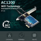 Беспроводная WiFi-карта FENVI 1200 Мбит/с PCIE-адаптер FV-AC1200 дводіапазонний 2.4 ГГц/5 ГГц - изображение 6
