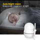 Видеоняня Baby Monitor SM-70PTZ с 7-дюймовым ЖК-монитором+гибкий держатель камеры, аккумулятор 4000 mah(24 часа работы), обзор 355 град, датчиком звука, ночное видение, поворотная радионяня и измерением температуры - изображение 7