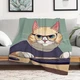 Плед с принтом кот-программист Качественное с 3D рисунком 160х200 см. - изображение 2