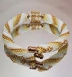 Белый с золотом браслет из бисера на каркасе (00022244) - изображение 2