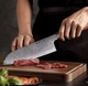 Японський ніж Santoku з дамаської сталі у подарунковій упаковці TURWHO 7" універсальний (VG10 Steel"7U) - зображення 3