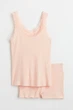 Піжама (майка, шорти) H&M S персиковий 1401979439 - зображення 1